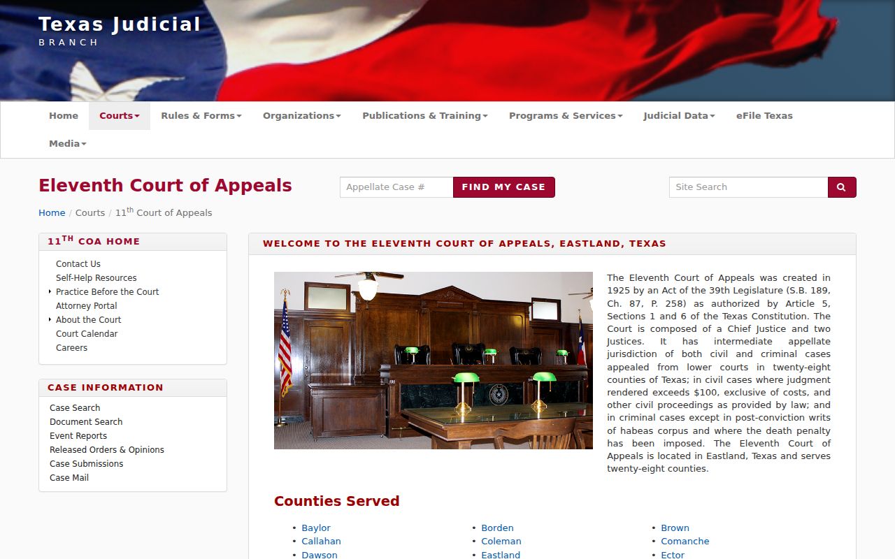 Borden County arrest warrant records: Eleventh Court of Appeals service area, not a local warrant search